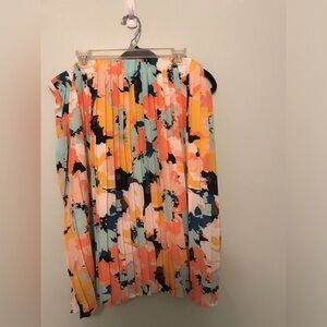 Ava & Viv Floral Pleated Skirt Size 1X